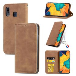 Gangxun Sag til Samsung Galaxy A20/a30 Magnetisk lukning Læder Tegnebog Cover Housse Etui Shockproof - Marron