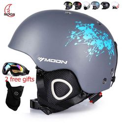 Moon Ski Hjelm Efterår Vinter Voksne Mænd Børn Snowboard Skateboard Skiudstyr Sports Sikkerhed Snehelmets med gaver 07 L(58-61cm)
