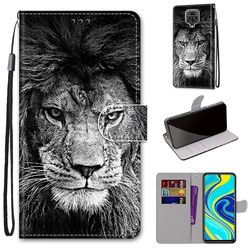 Foxdock Sag for Xiaomi Redmi Note 9s / 9 Pro / Max Creative Pattern Tui Magnetisk Card Holder Wallet - Lion