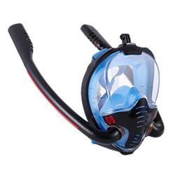 Gratis dykning Full Face Diving Mask Anti-tåge Forseglet Dykning Face Cover Dykning Tilbehør S Sort blå S-M