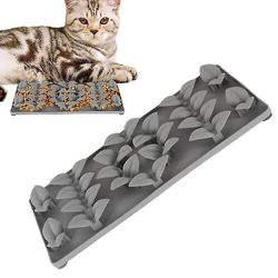 Tianzun Dog Licking Treat Mat, Hunde Langsom fodringsmåt til angstlindring, Dog Cat Wet Food Lick Mat Pad med sugekop Grå