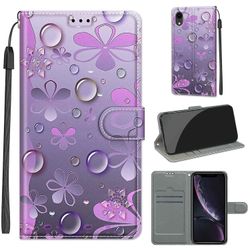 Foxdock Etui til Iphone Xr lilla kronblade mobil taske