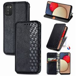 Kompatibel med Samsung Galaxy A03s Flip Case Etui Vintage Wallet Flip Cover med magnetisk lukning Coque - Blå sort