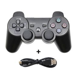 Langaton ohjain PS3:lle,Bluetooth-peliohjain,Yhteensopiva PlayStation 3 -konsolin kanssa,Ladattava ohjaussauva,Tärinä,Kannettavat pelitarvikkeet Musta