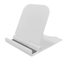 Coosilo Universal Mobiltelefon Tablet Desktop Stand, Foldbar Plast Mobiltelefon Stand hvid