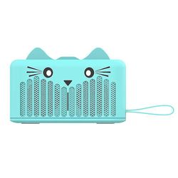 Coosilo Trådløs Bluetooth 4.2-højttaler nuttet kat bærbar mini tegneserie subwoofer telefonholder blå