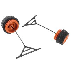 Polttoainesäiliön korkki ja öljykorkkisarja moottorisahalle 020 021 023 024 025 026 028 034 musta oranssi