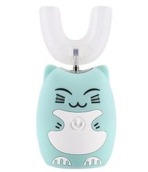 Coosilo Børns elektriske tandbørste USB genopladelig blå cat