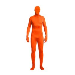 Party Costume Kjole Usynlig Morph Suit Full Body Menn Kvinner Oransje 170CM