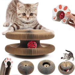 Kissan raapimislauta Kitty Kurlzille Taitettava Harmonikka Interaktiivinen Lelu kissanmintulla ja kellopallolla