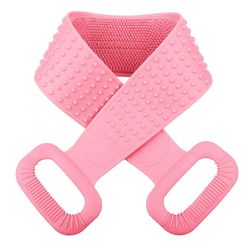 Linkrunning Back scrubber til brusebad, 30inches til valg af bad kropsbørste silikone rygbørste ekstra lang eksfolierende body scrubber med håndtag...