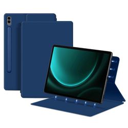 Samsung Galaxy Tab S9 FE + nahkakotelon jalustalle magneettinen tabletin kansi, jossa automaattinen lepotila / herätys Sininen