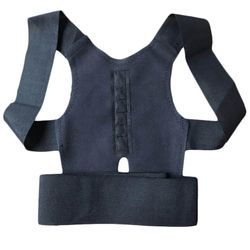 Liltop Voksen justerbar skulder krop tandbøjle Støtte Back Posture Corrector Sort 2XL