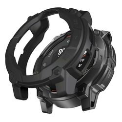 Garmin Instinct 3 Solar 45mm suojakotelo Rugged Armor TPU Shell Kellon Kansi - Musta Monivärinen Black