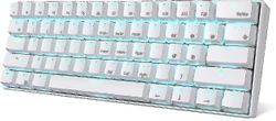 Rk61 60% trådløst mekanisk gamingtastatur, ultrakompakt mekanisk Bluetooth-tastatur med 10 timers batterilevetid og blå kontakter, kompatibelt