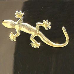 3d Lizard Gecko - Die Cut Guld Silver Decal Bumper Klistermärke