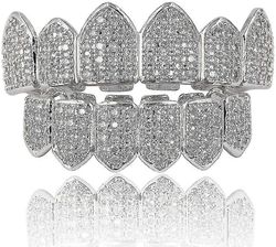 14k Päällystetty Hip Hop Hampaat, kiillotetut Hampaat Grillz Grillz Hampaat Grillz Hopeasetti