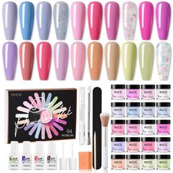 NOCIS 20 väriä kynsien kastojauhesarja Nail Art Dip Powder Starter Kit Nopeasti kuivuva Ei tarvita UV/LED-kynsilamppua Base Top Coat Activator Brus...