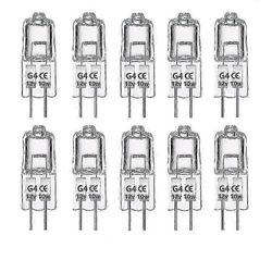 10Pack G4 halogeenilamput 10W 12V himmennettävä 2-nastainen lamppu, lämmin valkoinen kirkas kapseli 2-napainen pohja, valaistukseen
