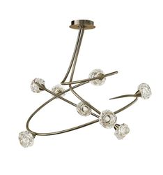 Inspired Lighting Maremagnum Semi Flush Loft 8 Lys G9, Antik Messing
