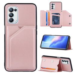 Gangxun Sag For Oppo A93 5g Vintage Cuir Cover Læderetui Kofanger - Rose