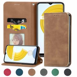 Gangxun Sag For Oppo Realme C21 Magnetisk Lukning Læder Tegnebog Cover Housse Etui Shockproof - Marron