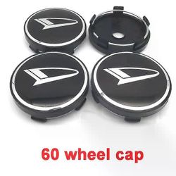 Unbrand 4kpl 56mm 60mm Daihatsu Pyörän keskikorkki merkki merkki tarra muotoilutarvikkeet 60mm musta hopea