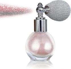 Glitterjauhesuihke, korostusjauhesuihke kasvojen glitterjauhe hiuksille, kasvoille, vartalokosmetiikka Vaaleanpunainen