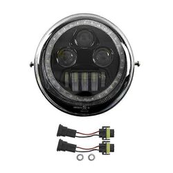 LED-valo edessä kaukovaloilla Halo DRL V-Rod VRod VRSCA VRSCF Street Rod 2002-2017 AC Musta