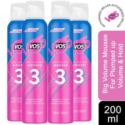 VO5 Big Volume Mousse For Plumped op Volumen & Hold 200ml Pack af 4