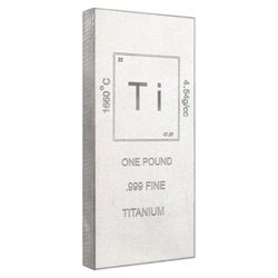 Titaanipalkki - 1lb laserkaiverrettu .999 puhdas jalometalliharkkojen kemian elementti Kuten