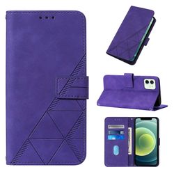 Gangxun Kompatibel med iphone 12 etui læder folio cover tegnebog magnetisk premium tui coque lilla