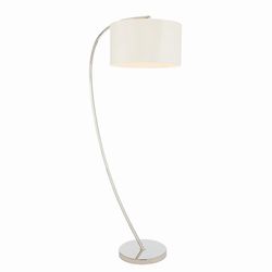 Endon Collection Lighting Josephine 1 Lys gulvlampe Lys nikkel, Vintage hvid faux silke, E27
