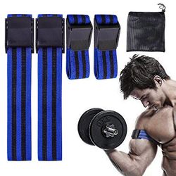 4pcs / sæt Okklusion Training Bands Blood Flow Begrænsning Bands Bicep Muskeltræning stropper blå