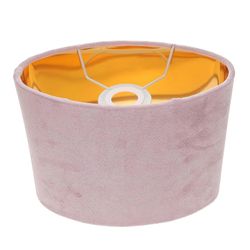 Soikea kullalla vuorattu lampunvarjostin vintage-pöytävalaisimille – tyylikäs sisävalaisinsuoja yö- ja toimistokäyttöön Vaaleanpunainen 23X12X18.5CM