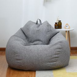 Helt nye Extra Large Bean Bag Chairs Couch Sofa Cover Innendørs Lazy Lounger for voksne Kids Hotsale Høy kvalitet Grå 100 * 120cm