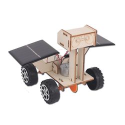 DIY Wooden Science Experiment Model Kit Solenergi Lunar Exploration Rover, Student Puzzle Car Building pedagogisk gave til barn