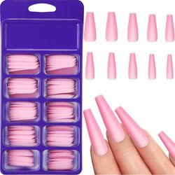 Grape Pp 100pcs Professionel Coffin Falske negle, ballet Negle Lang Akryl Nail