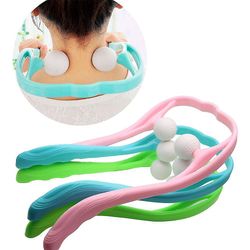 Hals massager terapi hals og skulder dobbelt trigger punkt rulle selvmassage Værktøj Blå