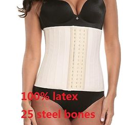 Aiconl Latex Waist Trainer Korset Mave Plus Slim Bælte Body Shaper Modelleringsrem Body Ficelle Waist Cincher Fajas Colombianas sort 25 knogler 5XL...