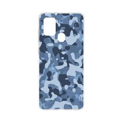 Crazy Kase Hull Til Samsung Galaxy A21s Soft Blue Militære Camouflage