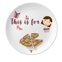 Mad Pizza Taiwan Travel Mother Dessert Plate Dekorative Porcelæn 8 tommer Dinner Home