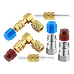 R12 - R134A Verkkoliittimen muunnossovitinsarja, pikaliitinventtiili A / C 90-porttinen jälkiasennussovitin korkea/matala paine Kuten