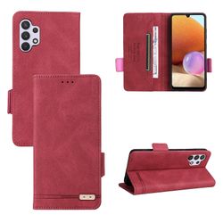Gangxun Etui til Samsung Galaxy A32 4g læderetui Folio Flip med kreditkortspor Etui Coque Rød
