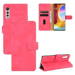 Etui til Lg Velvet 4g / 5g Cover Premium Læder Med Kortholder Flip Folio Magnetisk Etui Coque - Sort Pink