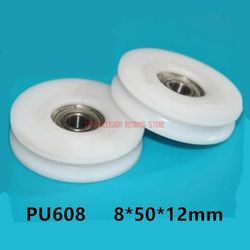 Top Fashion Sale 10pc U Nylon Plastic Embedded 608 Groove Kuglelejer 8 * 50 * 12mm Guide Remskive 8 * 50 * 12
