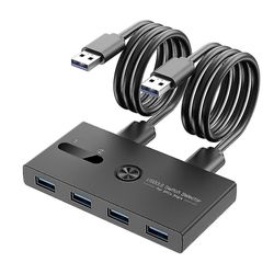 USB 3.0-bryter 2 inn 4 ut Kvm-dokkingstasjon Skriverdeling enhetsmonitoradapter Kvm-omformer