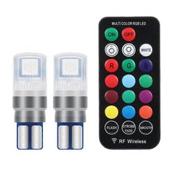 T10 RGB LED 194 168 W5W 5050 SMD kaukosäätimellä CANbus Dome Reading auton valo Autot kiilalamppu Välys auton valot 1set