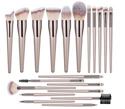 20 stk makeup børste Sæt Premium Concealers Øjenskygger Blush Makeup Børster (Champagne Gold)