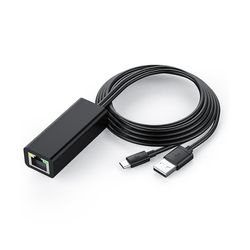 Parey Tv Ethernet-adapter tv 4k Stick usb-c til RJ45 LAN nettverkskort med USB 2.0 strømkabel for Powe